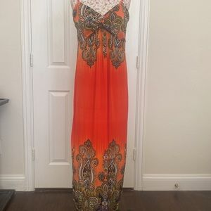 Orange ombré maxi dress.